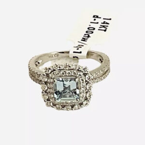 1ct Aquamarine Diamond Ring