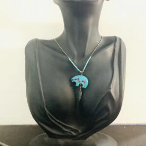 Navajo Spirit Bear multi stone Turquoise Necklace 20"