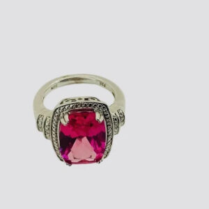 Pink Topaz Diamond, Gemstone Ring