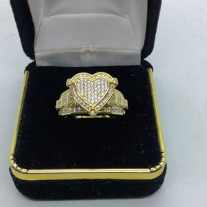 3 ctw Heart, Silver 14k Gold Over Engagement Ring