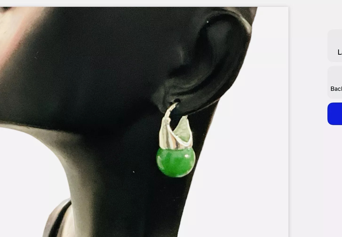 Green Jade Dangle Statement Earrings - Image 2