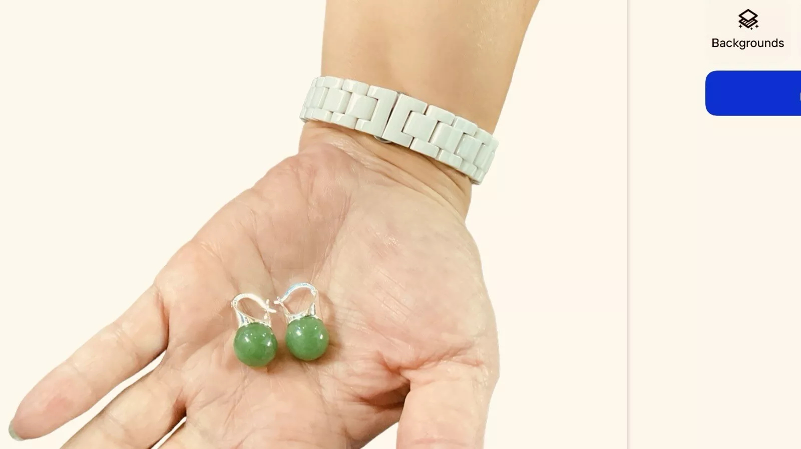 Green Jade Dangle Statement Earrings - Image 4