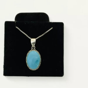 Turquoise, Blue Pendant, Necklace 16”