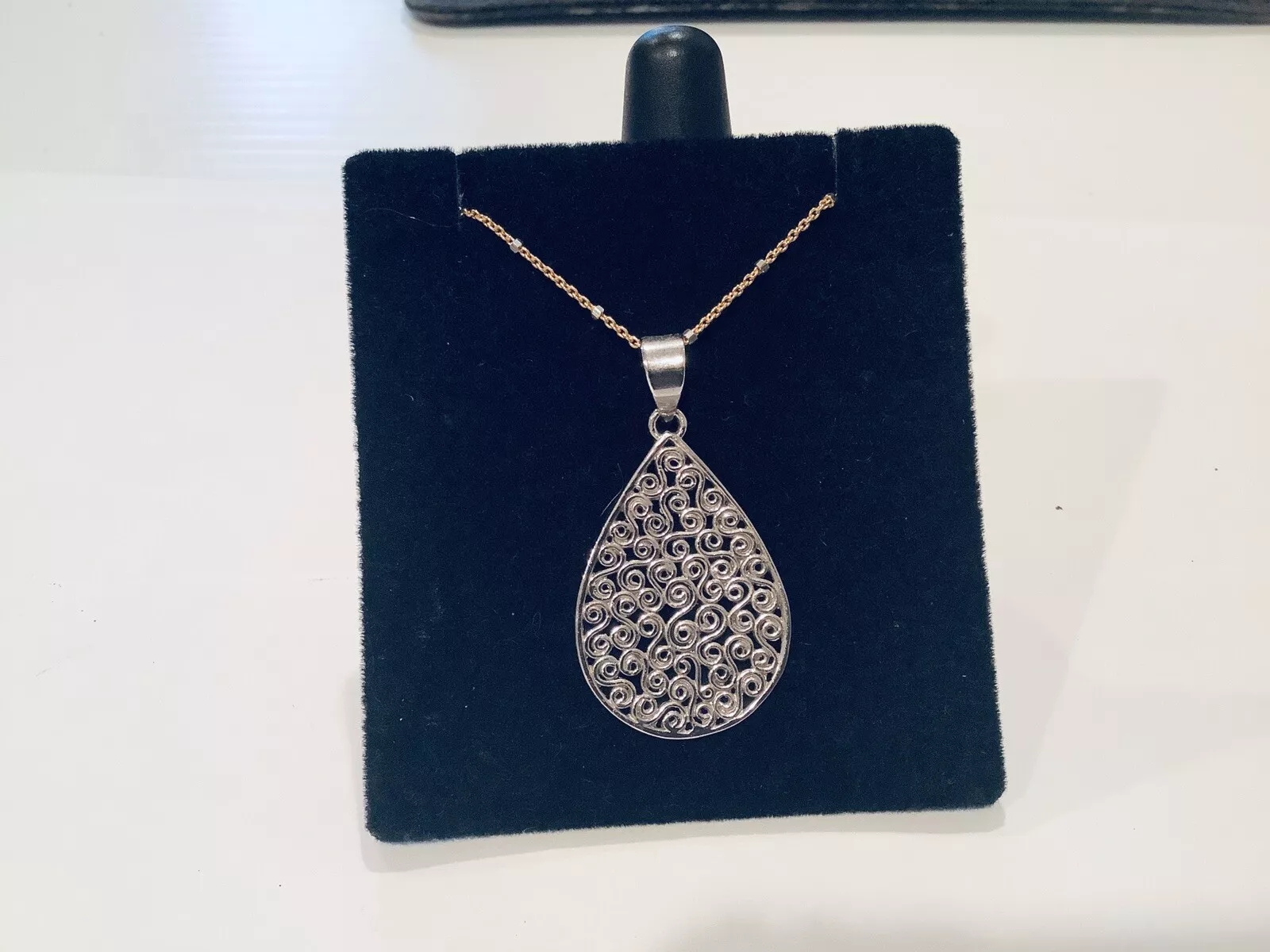 Swirl Wave Pendant, Necklace 18” - Image 3