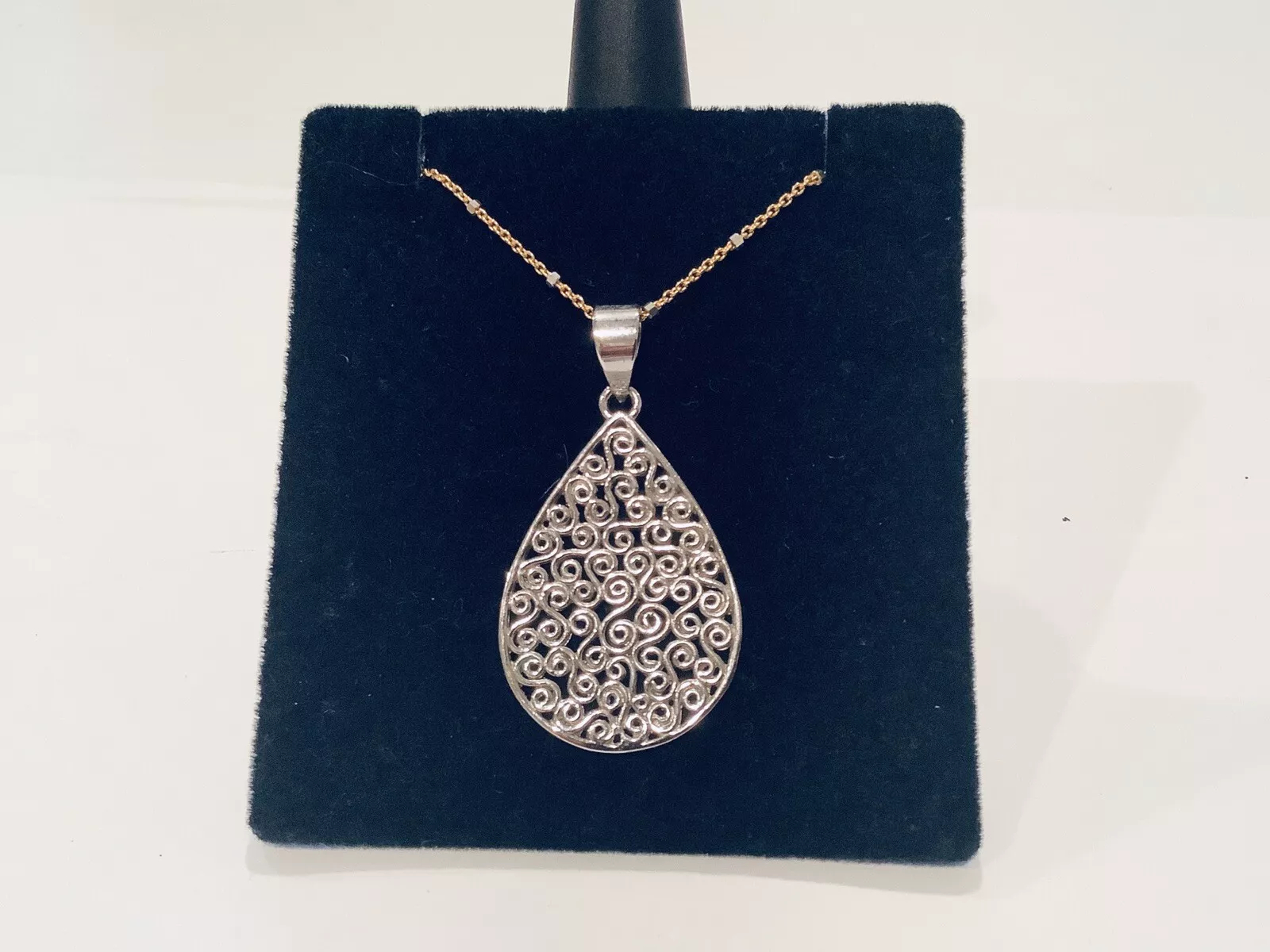 Swirl Wave Pendant, Necklace 18” - Image 4