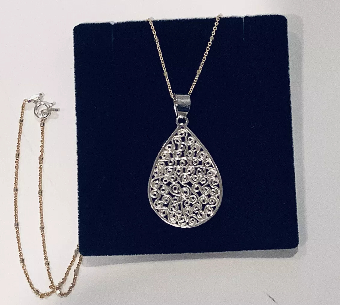 Swirl Wave Pendant, Necklace 18” - Image 5