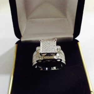 3 ctw Princess, Silver Engagement Ring