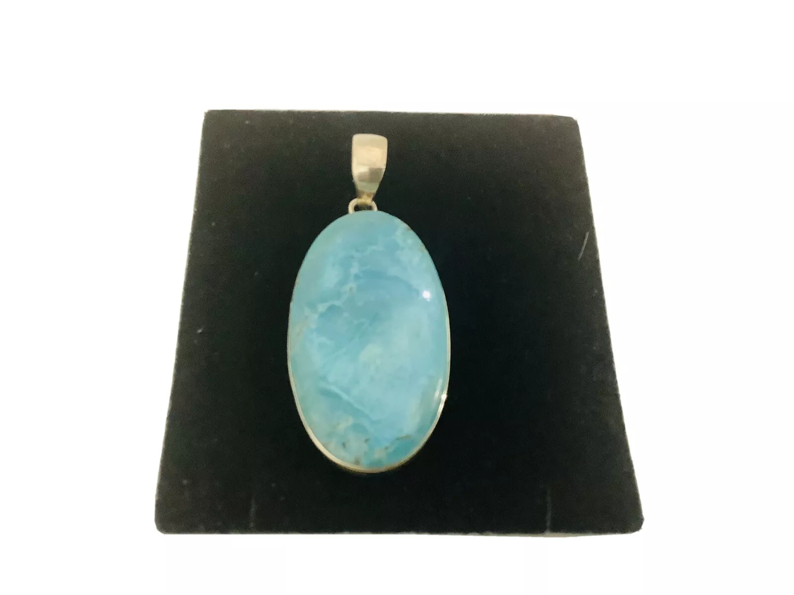 15ct Rare Neon Blue Apatite, handcarved Pendant, necklace 18”