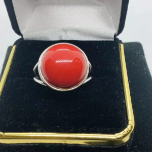 Red Coral Gemstone Statement Ring