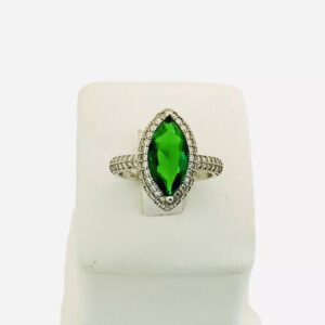 Chrome Diopside Marquis Gemstone, Ring