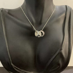 Stackable Gemstones Rings Necklace 16”