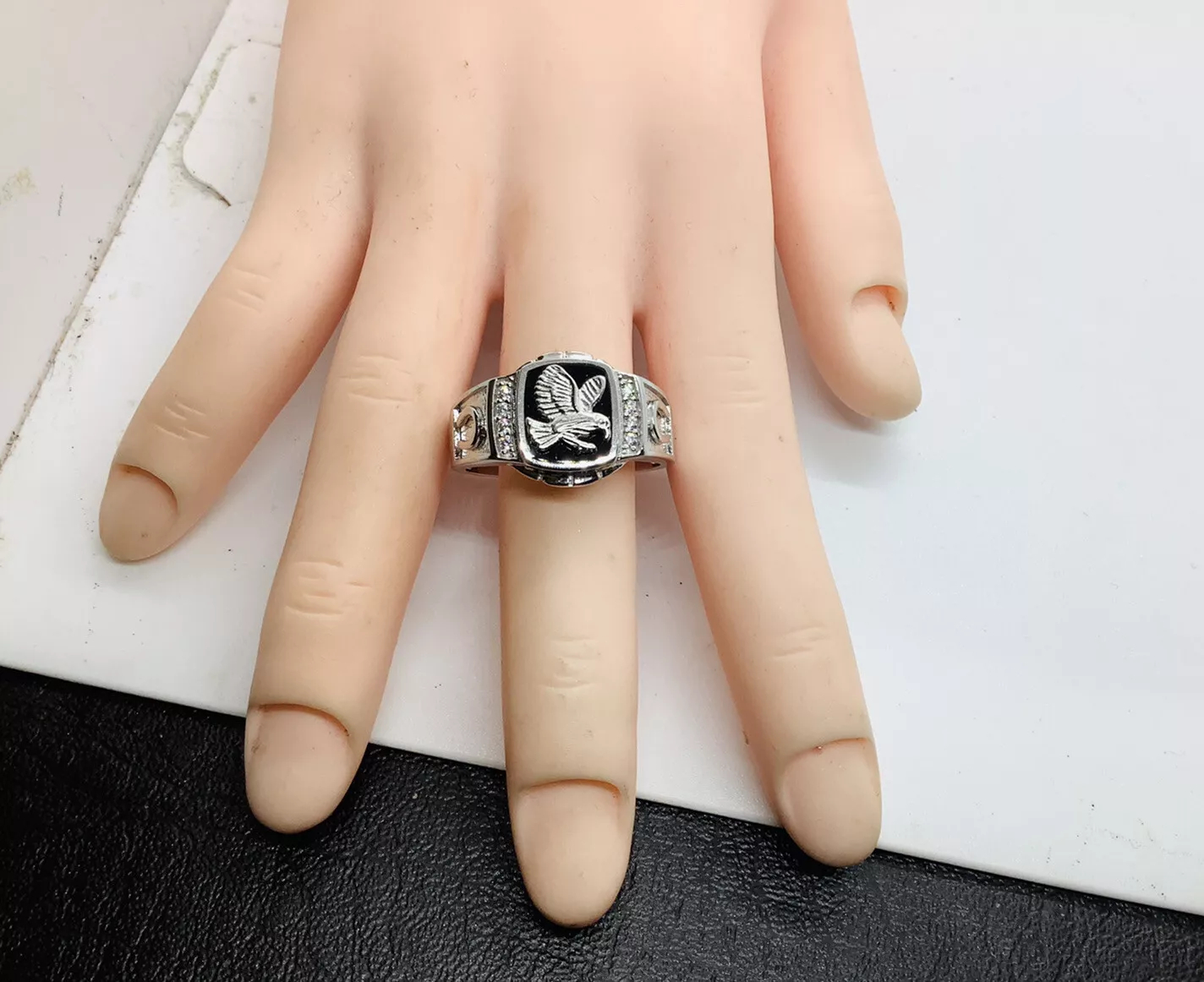 Black Onyx, Men’s Eagle Ring - Image 2