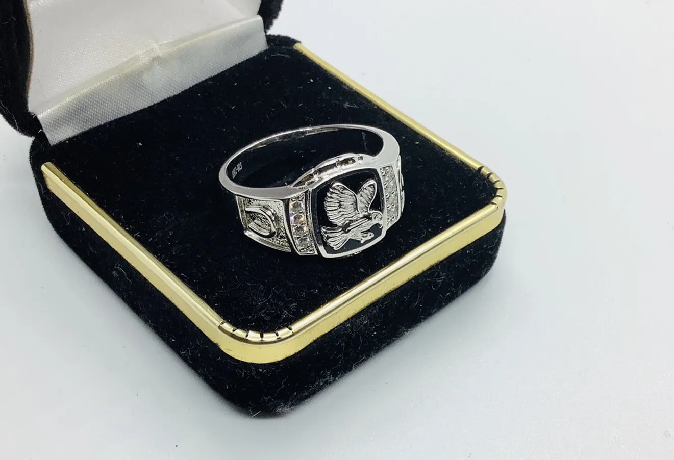 Black Onyx, Men’s Eagle Ring - Image 3