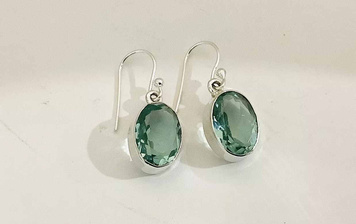 Aquamarine, Damgle Gemstone earrings