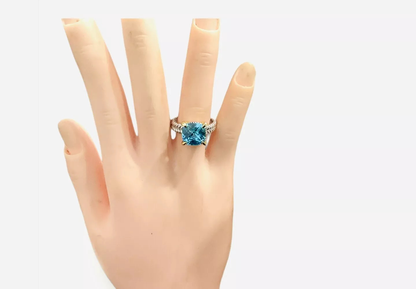 Blue Topaz, Gemstone Birthstone Ring - Image 4
