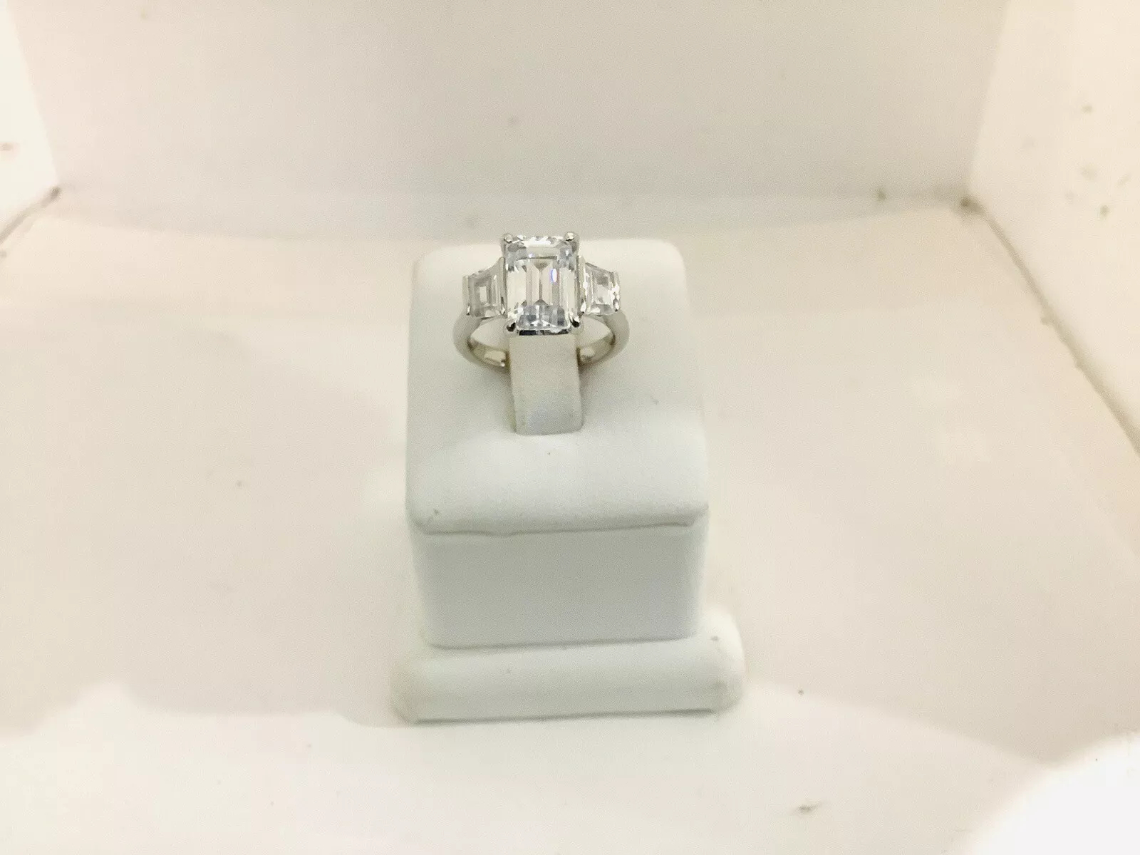 CZ Emerald Cut 3ct Engagement Ring - Image 2