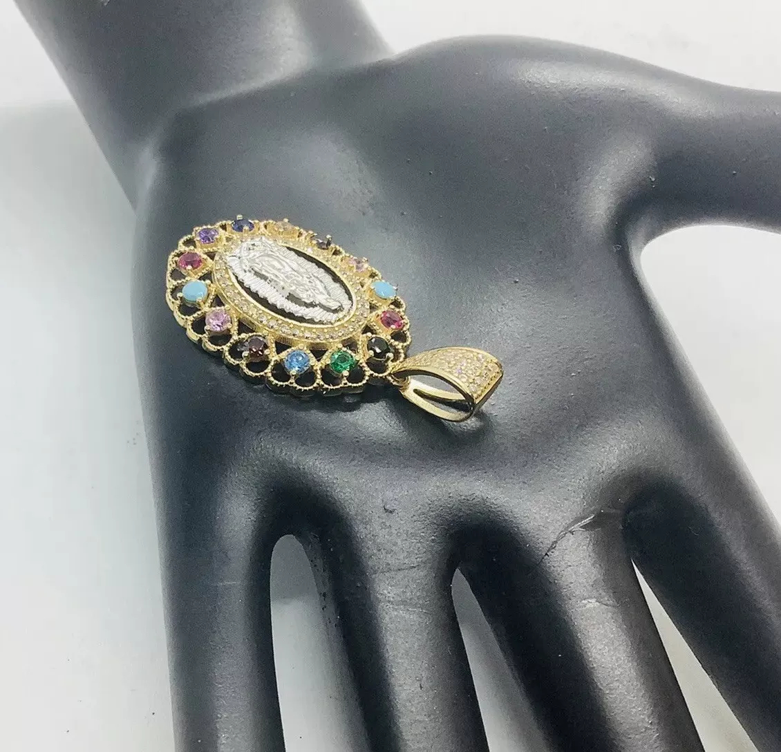 Our Lady of Guadalupe Gemstones Pendant - Image 3