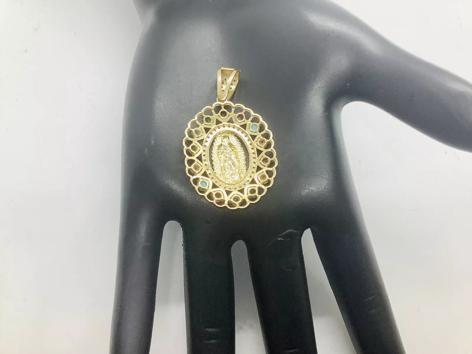 Our Lady of Guadalupe Gemstones Pendant - Image 4