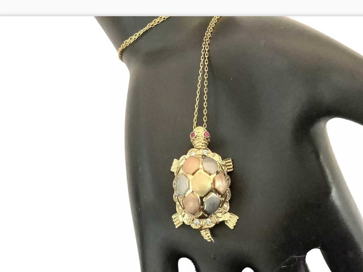 Multi Color Turtle Mystery CZ Pendant - Image 5