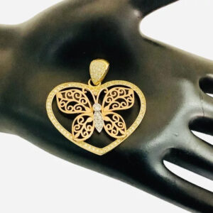 Butterfly medium size Heart pendant