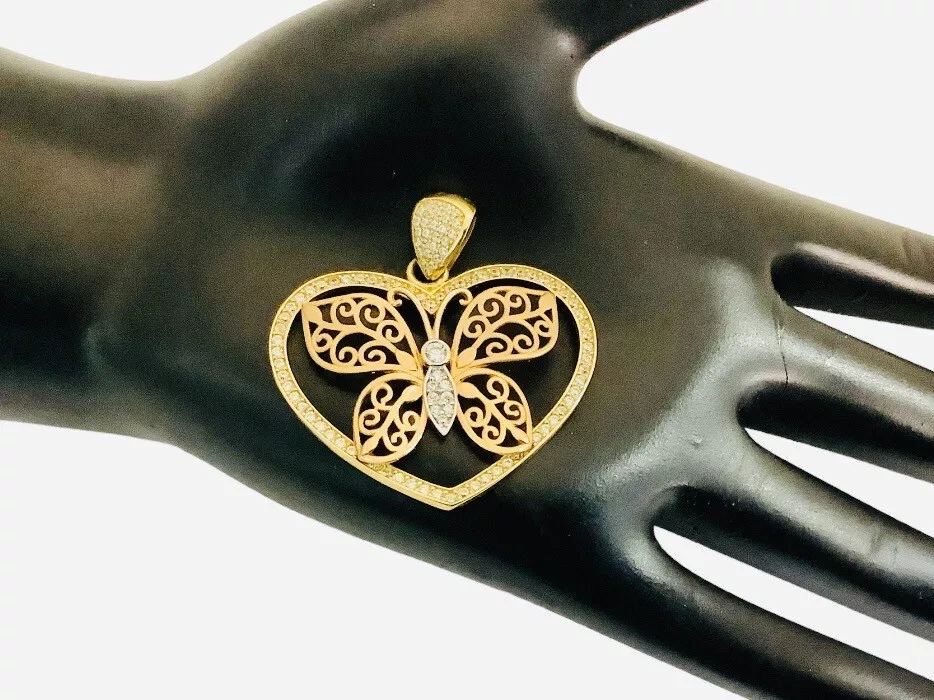 Butterfly medium size Heart pendant