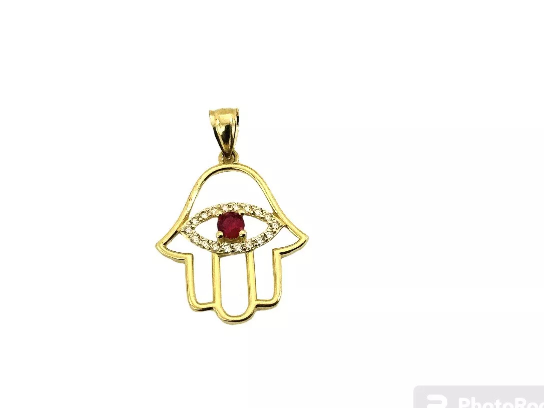 Gemstone Hamsa Large Pendant