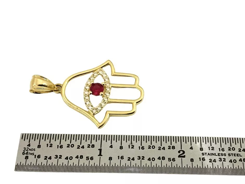 Gemstone Hamsa Large Pendant - Image 2