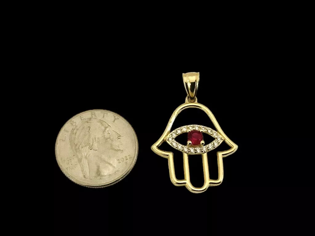 Gemstone Hamsa Large Pendant - Image 4