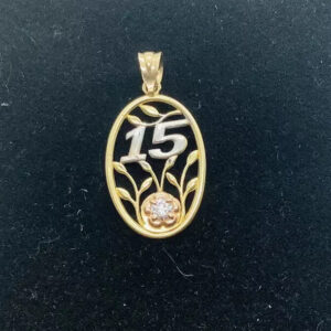 Diamond Cut Quinceanera Charm, Pendant Small