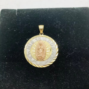 Tri-color. Lady of Guadalupe Medium size pendant