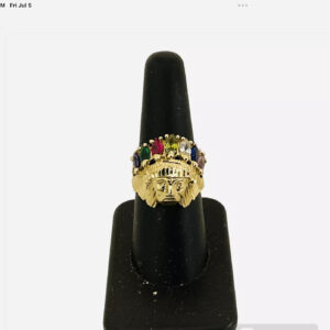 Gemstone Indian Native American Head Ring Unisex