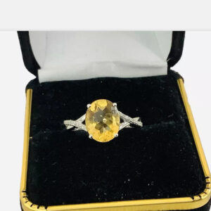 Citrine Gemstone Statement Birthstone Ring