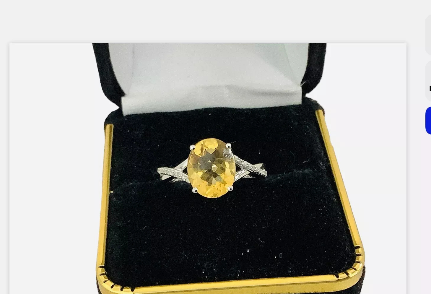 Citrine Gemstone Statement Birthstone Ring