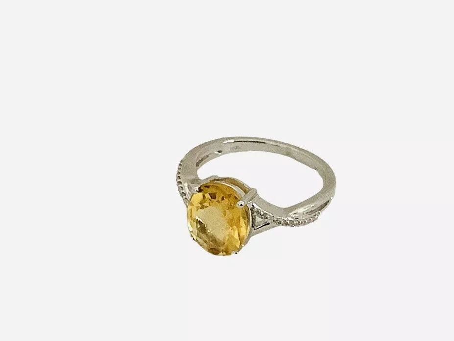 Citrine Gemstone Statement Birthstone Ring - Image 3