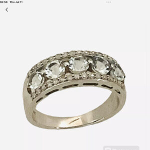 Aquamarine Diamond Anniversary Wedding Band