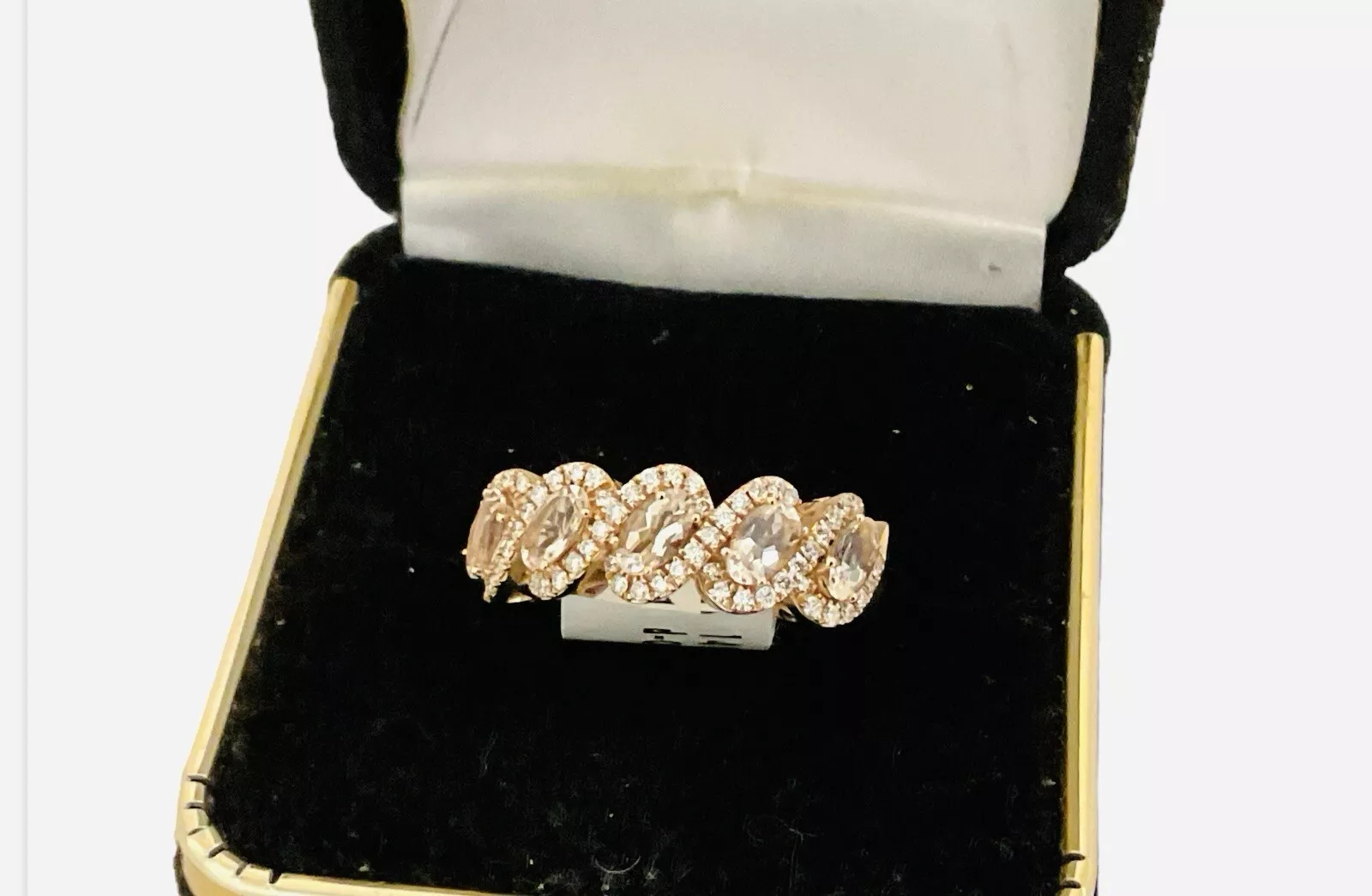 Morganite, Diamond Wedding Anniversary Ring - Image 2
