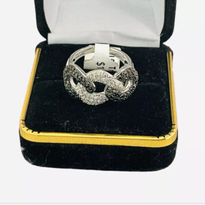 Black & White Diamond Crossover Braided 1ct TW Ring