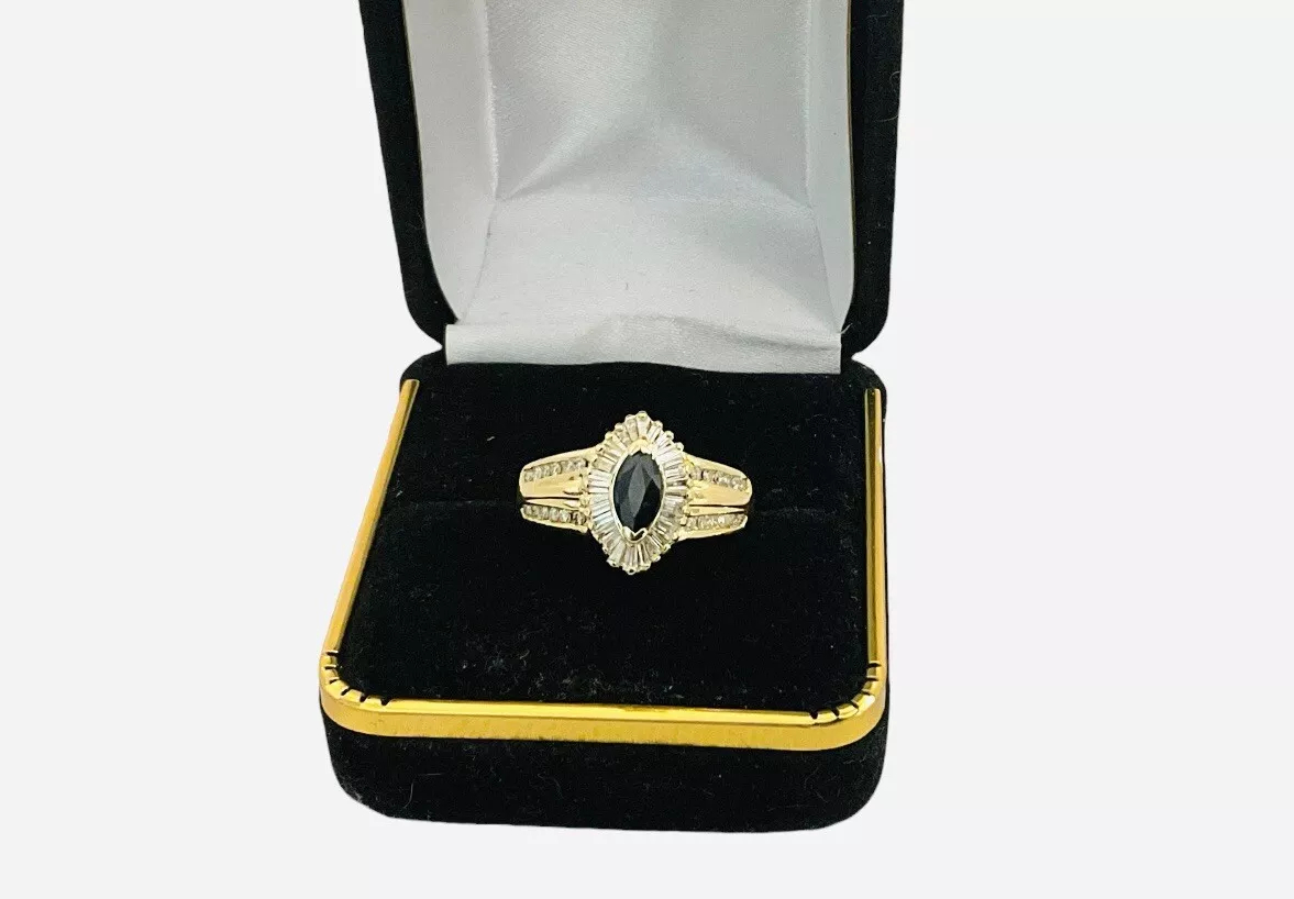 Sapphire Diamond Vintage Gemstone Ring