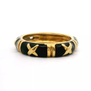 Hidalgo Blue Enamel Vintage Stackable Ring