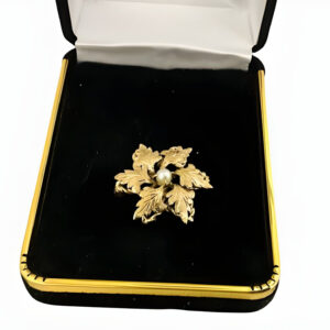 14k Gold Leaves Pin