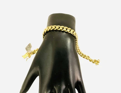 14k Gold Miami Cuban Link Bracelet Semi Hollow 8.5” - Image 2