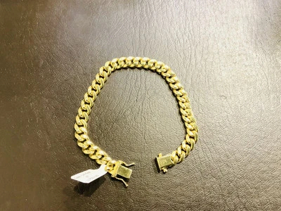 14k Gold Miami Cuban Link Bracelet Semi Hollow 8.5” - Image 4