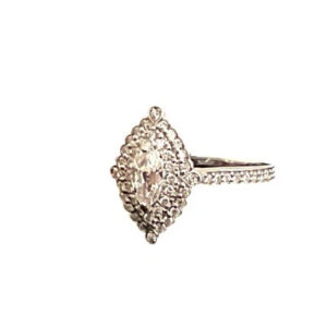 14k White Gold Marquise Diamond Engagement Ring Size7