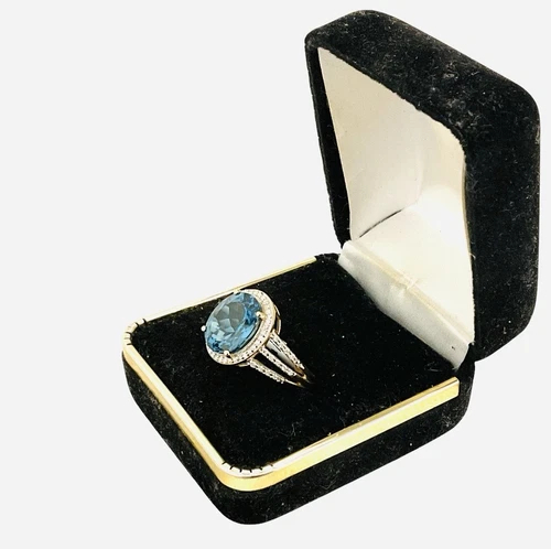 14k Gold London Blue Topaz Women Ring Size 7 - Image 2