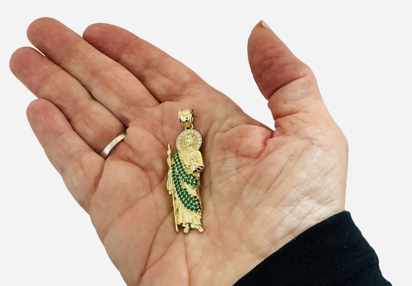14k Gold Saint Jude Large Size Pendant - Image 3
