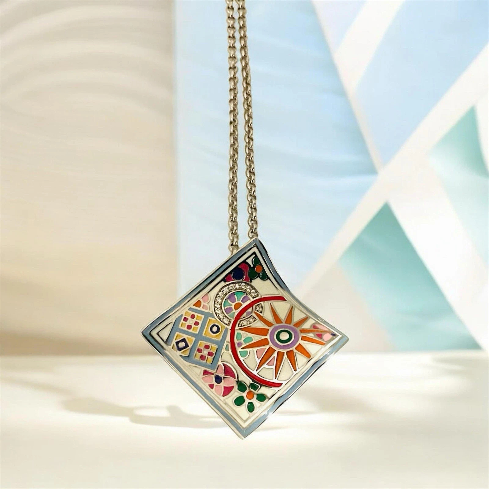 Belle Etoile Pashmina Pendant 925 Sterling Silver 18”
